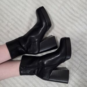 Black Women's Platform Ankle Boots